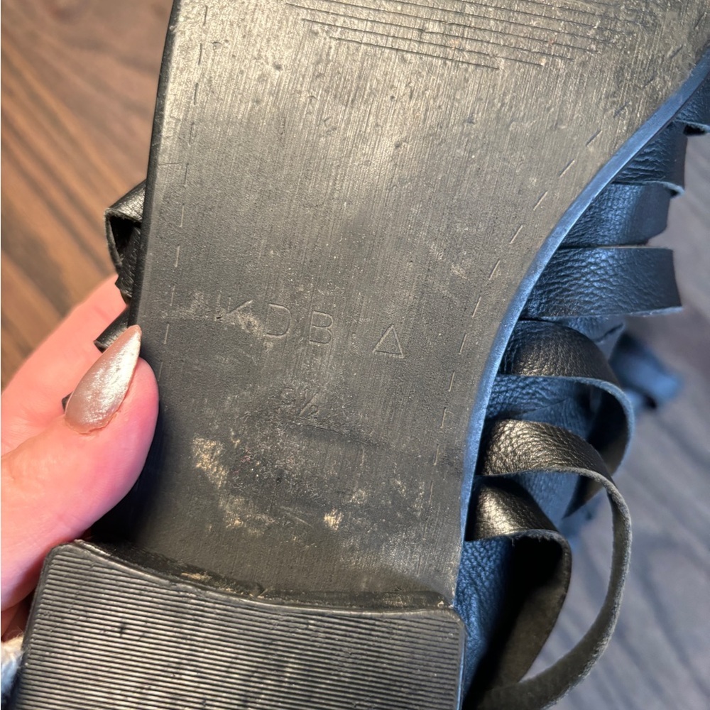 Kelsi Dagger Brooklyn Alchemy Black Strappy Mule Size 9.5 Women Leather Slip On - Picture 4 of 8